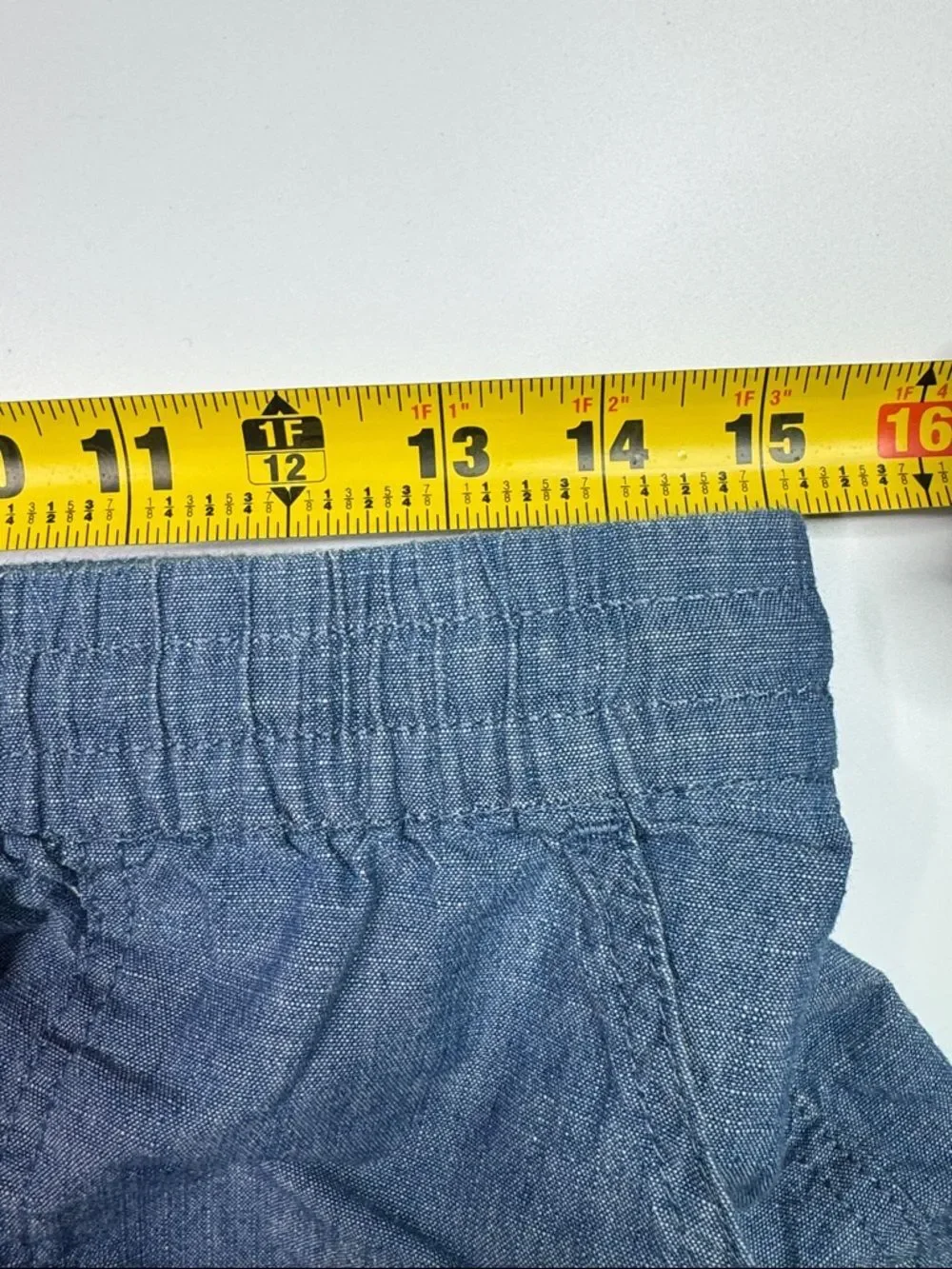 J.Crew Cotton Blue Chambray Stretch Wasit Shorts Size Small